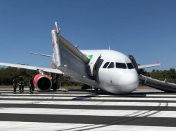 El percance se dio previo al despegue del vuelo VIV4343 debido a “una falla en el tren de nariz”. ESPECIAL