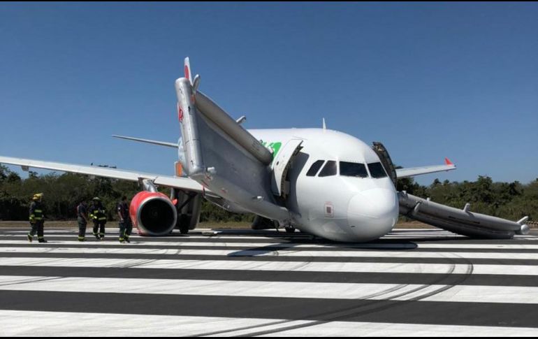 El percance se dio previo al despegue del vuelo VIV4343 debido a “una falla en el tren de nariz”. ESPECIAL