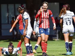 “HAT TRICK”. La jugadora rojiblanca celebró así su tercera  anotación. IMAGO7