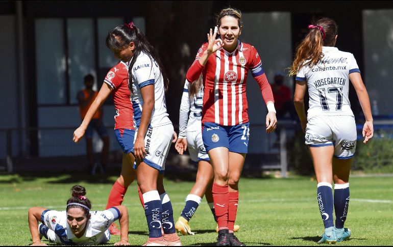 “HAT TRICK”. La jugadora rojiblanca celebró así su tercera  anotación. IMAGO7