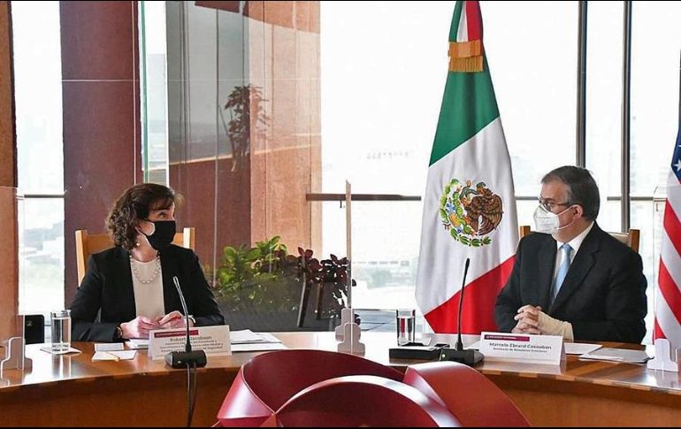 En el encuentro participaron la delegación norteamericana, autoridades de la SRE y el Instituto Nacional de Migración. EFE/Secretaría de Relaciones Exteriores