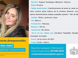 Virginia Villaseñor, una de las mujeres desaparecidas, había hecho “una breve declaración” sobre un ataque ocurrido en Zapopan. ESPECIAL