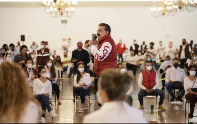 Lomelí pidió a sus militantes continuar el trabajo casa por casa y convencer a los habitantes de la ciudad de que Morena es la mejor opción. ESPECIAL /