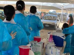 En el lugar, se proyecta aplicar siete mil 500 dosis de las 21 mil 248 destinadas a todo el municipio. TWITTER/ @GobTlajomulco