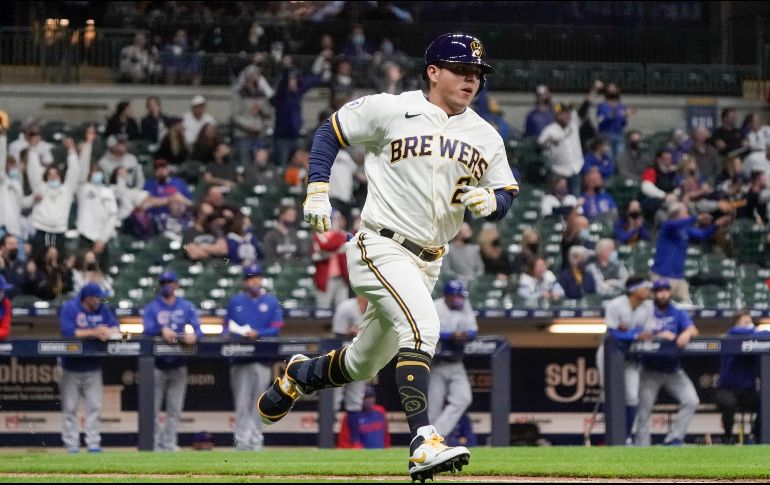 Ramón y Luis Urías (foto) se volaron la barda con sus respectivos equipos, Baltimore Oriols  y Milwaukee Brewers, un hecho inédito. AP / M. Gash