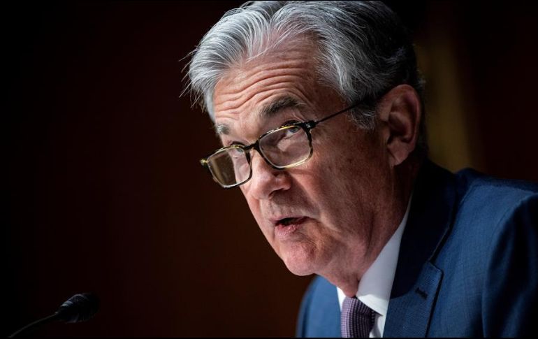 Jerome Powell, presidente de la Reserva Federal. A pesar de que los riesgos continúan, el organismo se mostró más positivo en sus perspectivas. EFE/ARCHIVO