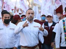 Gonzalo Álvarez en el arranque de su campaña en Zapotlanejo. ESPECIAL