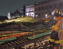 La granizada de este miércoles ocasionó daños en el Templo Mayor. EFE/M. Guzmán