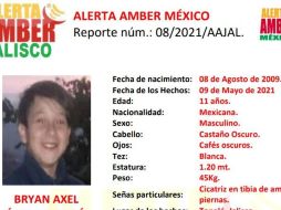 De tener datos sobre el paradero de este menor de edad, se solicita comunicarse inmediatamente al teléfono 33 3030 4949 (local). ESPECIAL