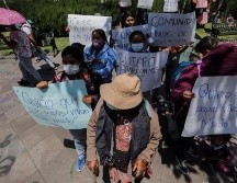 Este jueves, pobladores de Teocaltiche se manifestaron frente al Palacio de Gobierno para exigir seguridad. EL INFORMADOR/F. Atilano