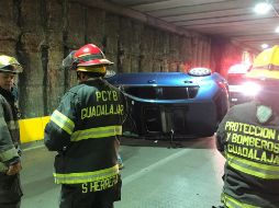 A las siete de la mañana, una unidad de rescate se dirigió al lugar tras recibir un reporte de un hecho vial. ESPECIAL / Protección Civil y Bomberos Guadalajara