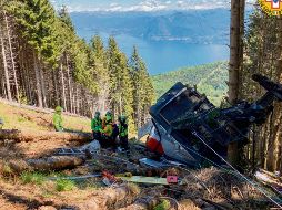 TRAGEDIA. El teleférico conecta Stresa con Mottarone y es usado por el turismo internacional. AFP