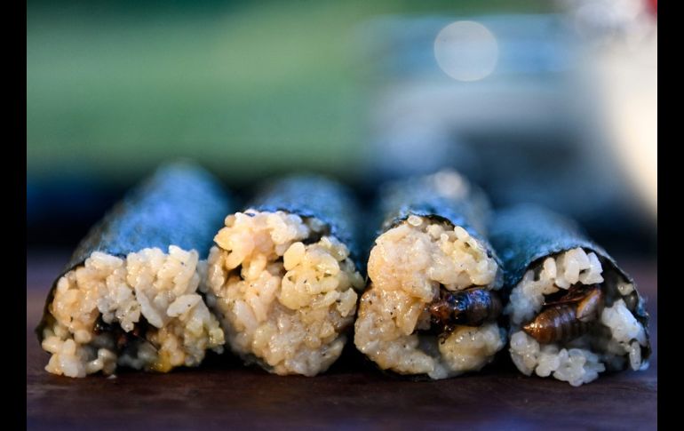 El chef estadounidense nacido en Hong Kong mostró cómo recolectar, cocinar y preparar cigarras como una forma de hablar sobre métodos alternativos de cultivo y alimentación. AFP/A. Caballero