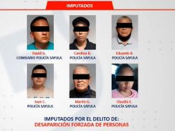 Los imputados son el comisario David “G” y los policías de línea Carolina “B”, Eduardo “B”, Juan “C”, Martín “G” y Claudia “E”. ESPECIAL / Fiscalía de Jalisco