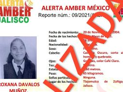 Roxana Dávalos Nuño, de 16 años de edad, se encuentra en buen estado de salud. ESPECIAL