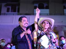 Evelyn Salgado acudió al zócalo central en Chilpancingo, Guerrero, para celebrar el resultado de las elecciones. SUN