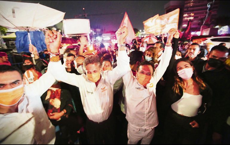 En el avance del Programa de Resultados Electorales Preliminares, Movimiento Ciudadano conserva el poder en Guadalajara, Zapopan, Tlajomulco y Tlaquepaque. ESPECIAL