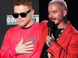 Los famosos son reconocidos por mantener una gran amistas. J Balvin ha estado en algunas de las peleas del ''Canelo'', e incluso fue una de las celebridades que asistieron a la boda del pasado 22 de mayo. ESPECIAL / AP/SUN