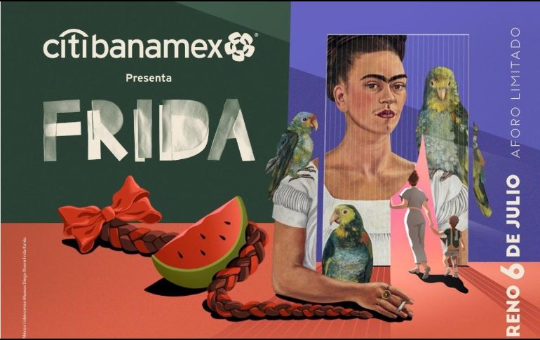 La experiencia sobre Frida Kahlo estará disponible a partir del 6 de julio de 2021, en el Frontón México de la Ciudad de México. CORTESÍA / Ocesa