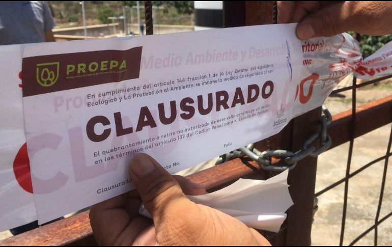 Personal de la Proepa procedió a colocar sellos de clausura al lugar como medida de seguridad. ESPECIAL / Proepa Jalisco