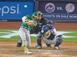 Tony Kemp conectó jonrón en el sexto rollo. AP/F. Franklin II