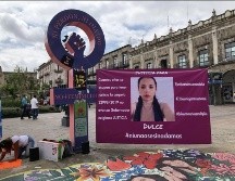La familia de Dulce colocó una lona y pancartas exigiendo justicia en la antimonumenta. EL INFORMADOR / R. Rivas