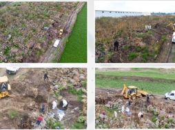 Las labores en la fosa clandestina en San Martín de Las Flores comenzaron desde el pasado 23 de junio. ESPECIAL