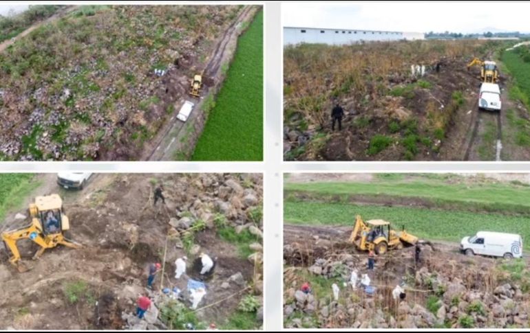 Las labores en la fosa clandestina en San Martín de Las Flores comenzaron desde el pasado 23 de junio. ESPECIAL