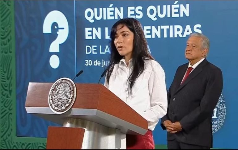 Ana Elizabeth García Vilchis durante la presentación hoy de 