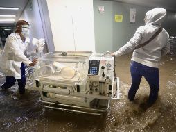 Entre los pacientes se encontraban 16 bebés neonatos, ocho de los cuales estaban en terapia intensiva, y que fueron trasladados en incubadoras a sitios seguros. SUN / V. Rosas