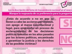 Las medidas de seguridad incluidas en la papeleta son: microimpresión, impresión invertida, imagen latente y tinta invisible. ESPECIAL/INE