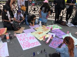 Las inconformes hicieron su pronunciamiento en el kiosco de la Plaza de Armas. EL INFORMADOR/R. Rivas