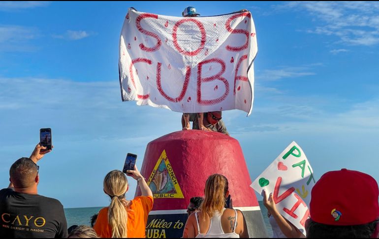 AMLO retomó lo ocurrido en Cuba, donde el pasado domingo se registraron manifestaciones contra el gobierno. AP /