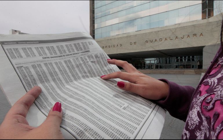 A partir de las 00:00 horas de este jueves, la UdeG dio a conocer en Internet los resultados de las listas de admisión para preparatorias y licenciaturas del Calendario 2022-B. EL INFORMADOR / ARCHIVO