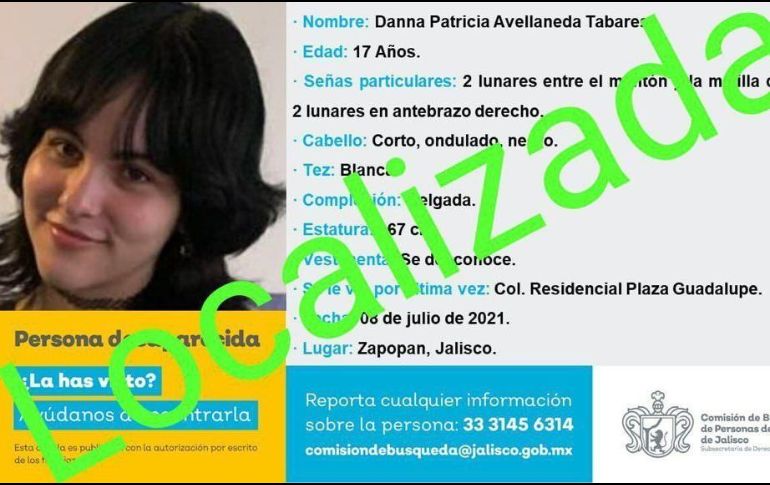 La menor fue localizada en un domicilio de la localidad de Atequiza, en Ixtlahuacán de los Membrillos. ESPECIAL /