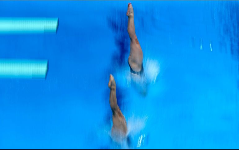 Las mexicanas quedaron a nueve unidades de distancia de poder conquistar una medalla desde el trampolín de tres metros. AP/M. Schrader