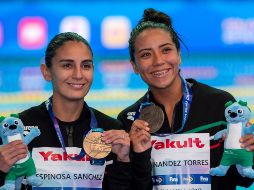 Paola Espinosa y Melany Hernández en el Campeonato Mundial de Clavados de Gwangju 2019, en el que ganaron una plaza para Tokio 2020. EFE/Archivo