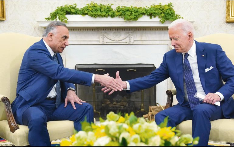 Al Kazemi y Joe Biden trabajarán para combatir al Estado Islámico. AP/S. Walsh