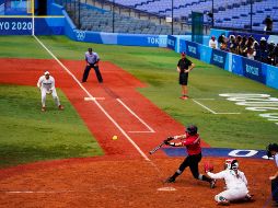 Kelsey Harshman impulsó la carrera de la diferencia en la quinta entrada. AP/M. Slocum