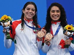 Las mexicanas Alejandra Orozco y Gabriela Agúndez obtuvieron la medalla de bronce en clavados sincronizados, plataforma 10 metros. AFP / A. Kisbenedek