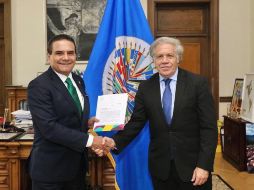 Aureoles Conejo se reunió con Luis Almagro, y le entregó un documento sobre lo que consideró 