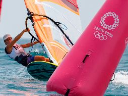 Demita Vega compitió en su séptima, octava y novena carrera en la prueba de RSX femenil, culminando en el lugar 19, 10 y 19, respectivamente. EFE/C. Gunther