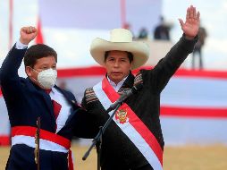 Guido Bellido rindió protesta ante Castillo. EFE/Presidencia de Perú