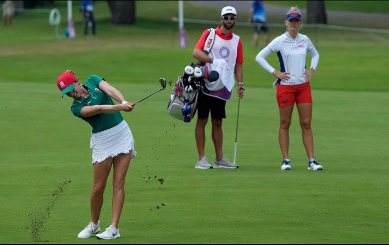 Gaby López hizo dos birdies y dos bogeys para concluir con par. AP/A. Wong