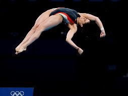 Alejandra Orozco, desde la plataforma de 10 metros. EFE / P. B. Kraemer