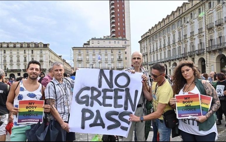 La implementación del llamado Green Pass ha generado protestas en diversas partes del país. EFE/A. Di Marco