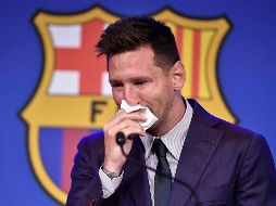 Messi dijo que está en conversaciones con el París Saint-Germain para un posible fichaje. AFP/P. Barrena