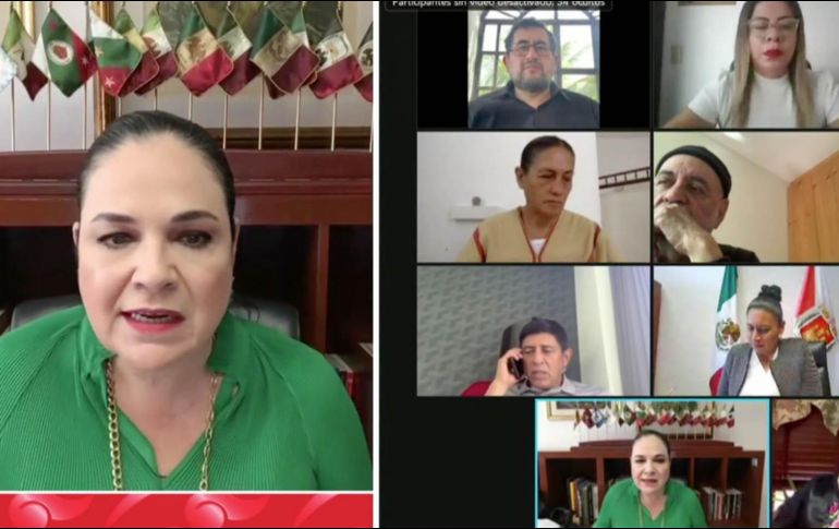 Integrantes de las comisiones de Gobernación y de Estudios Legislativos, Segunda, del Senado, durante la larga sesión virtual de este lunes.ESPECIAL/Senado de la República