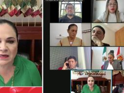 Integrantes de las comisiones de Gobernación y de Estudios Legislativos, Segunda, del Senado, durante la larga sesión virtual de este lunes.ESPECIAL/Senado de la República