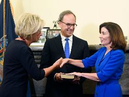 Hochul dirigirá el estado de Nueva York hasta las elecciones de 2022, aunque ya ha mostrado su intención de presentarse a los comicios. AFP / H. Pennink